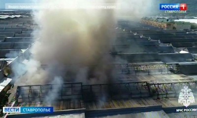 На Ставрополье потушен пожар на одном из крупнейших в стране рынков