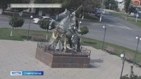 В Георгиевске обвалилась часть фигуры Георгия Победоносца